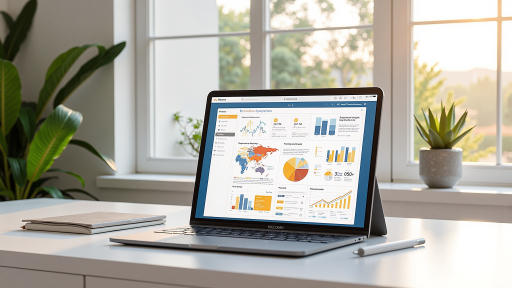 智能报告生成界面,显示报告预览和编辑面板,现代化办公软件界面风格